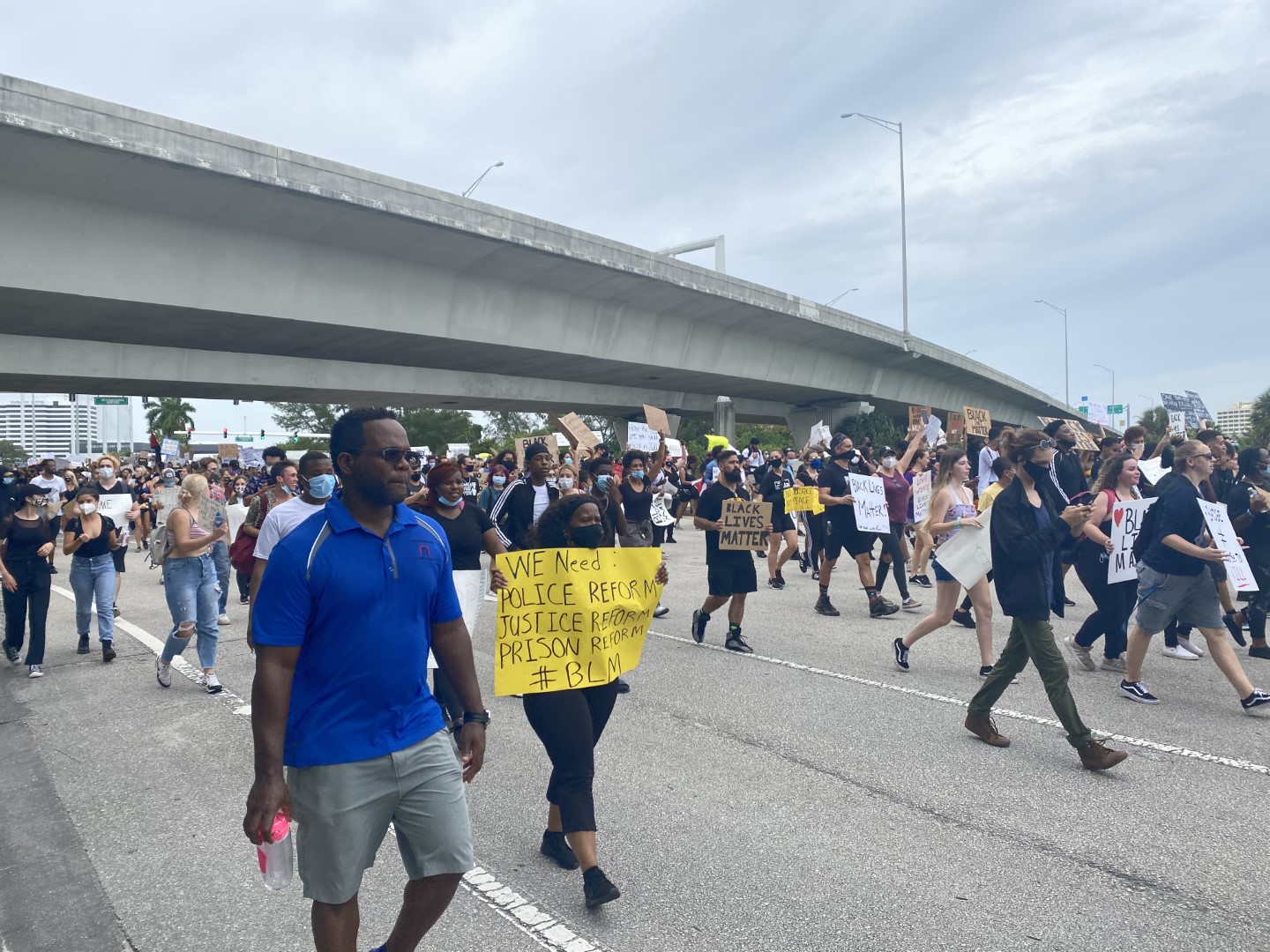 Protesters march down Southern Boulevard on Saturday, June 6, 2020.