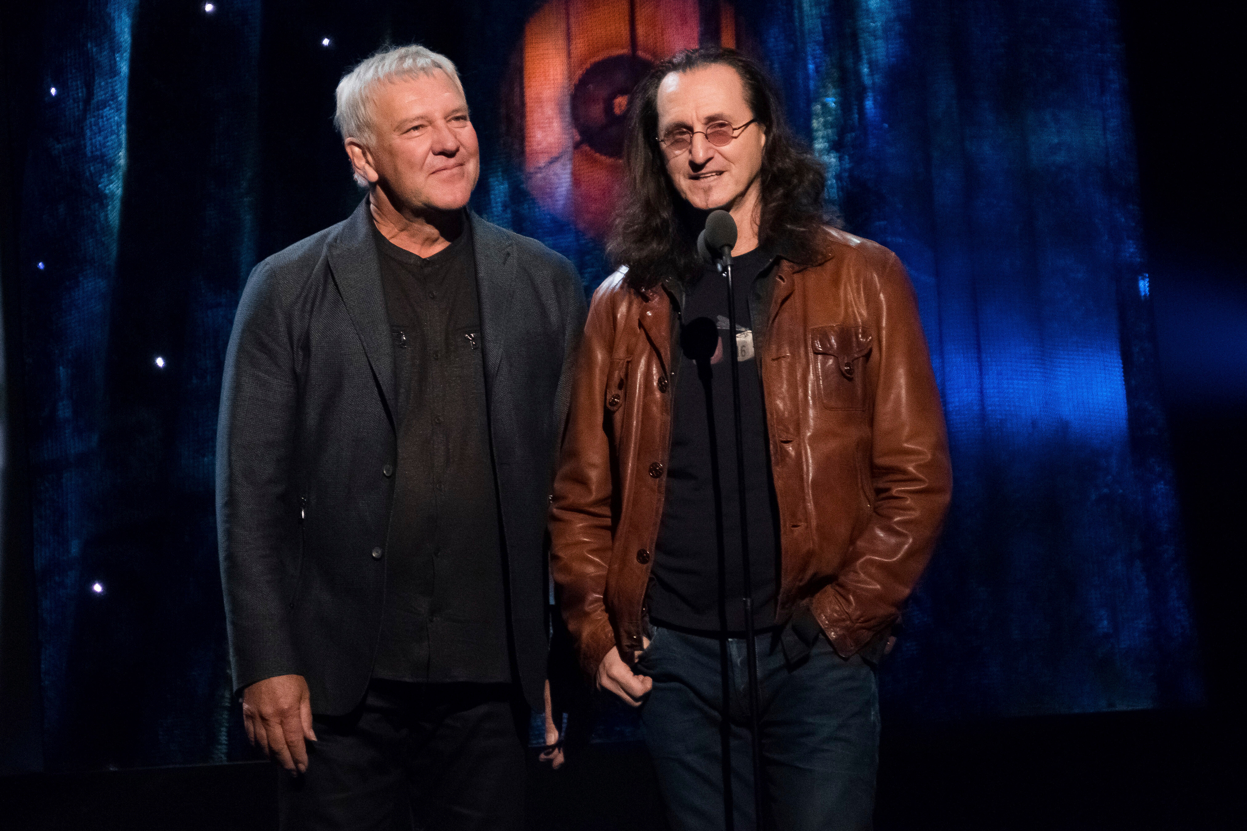 Alex Lifeson, left, and Geddy Lee from the band Rush