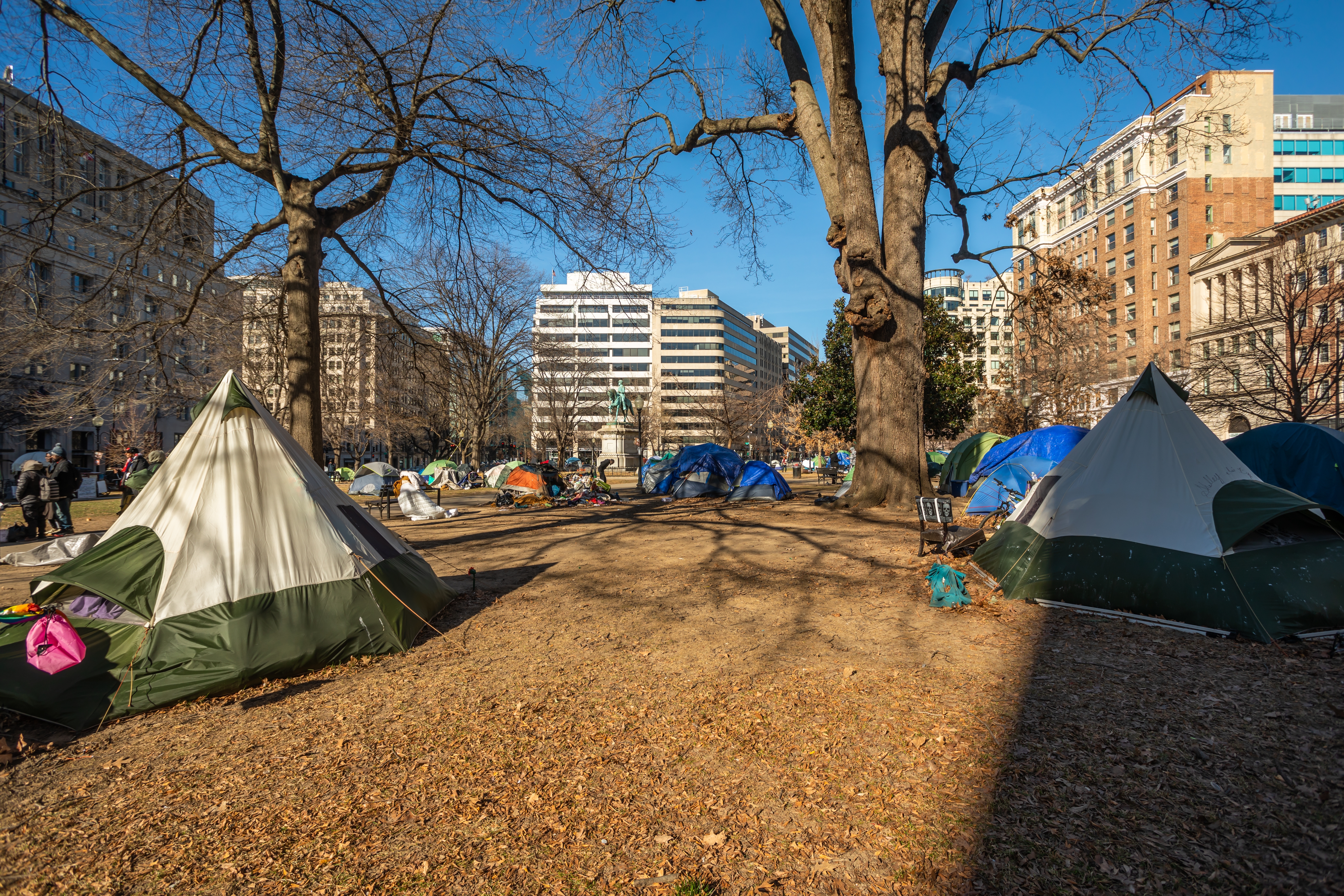 Homeless Encampment on McPherson Square in Downtown Washington, D.C.