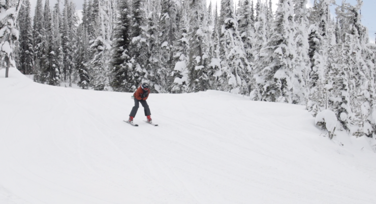Skier going down the hill 