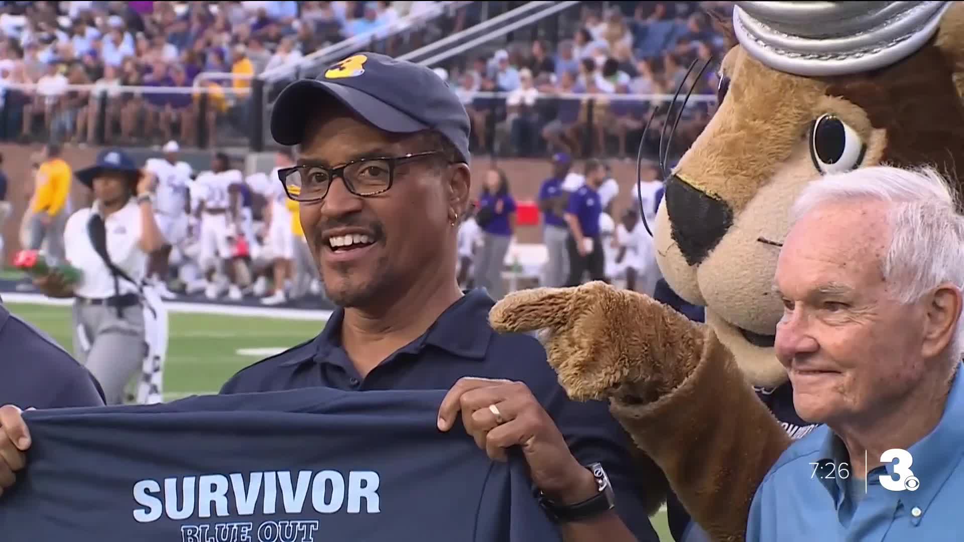 Kurt honored at Blue Out Game September 7 2024