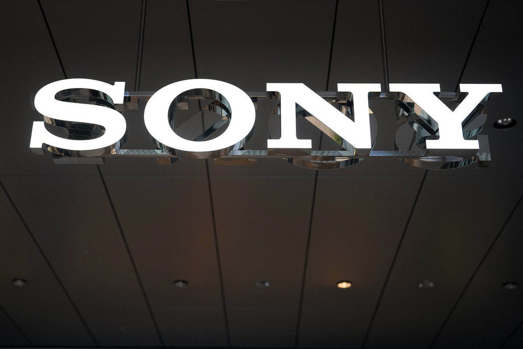 A logo of Sony is seen at the headquarters of Sony Corp. on May 10, 2022, in Tokyo. 