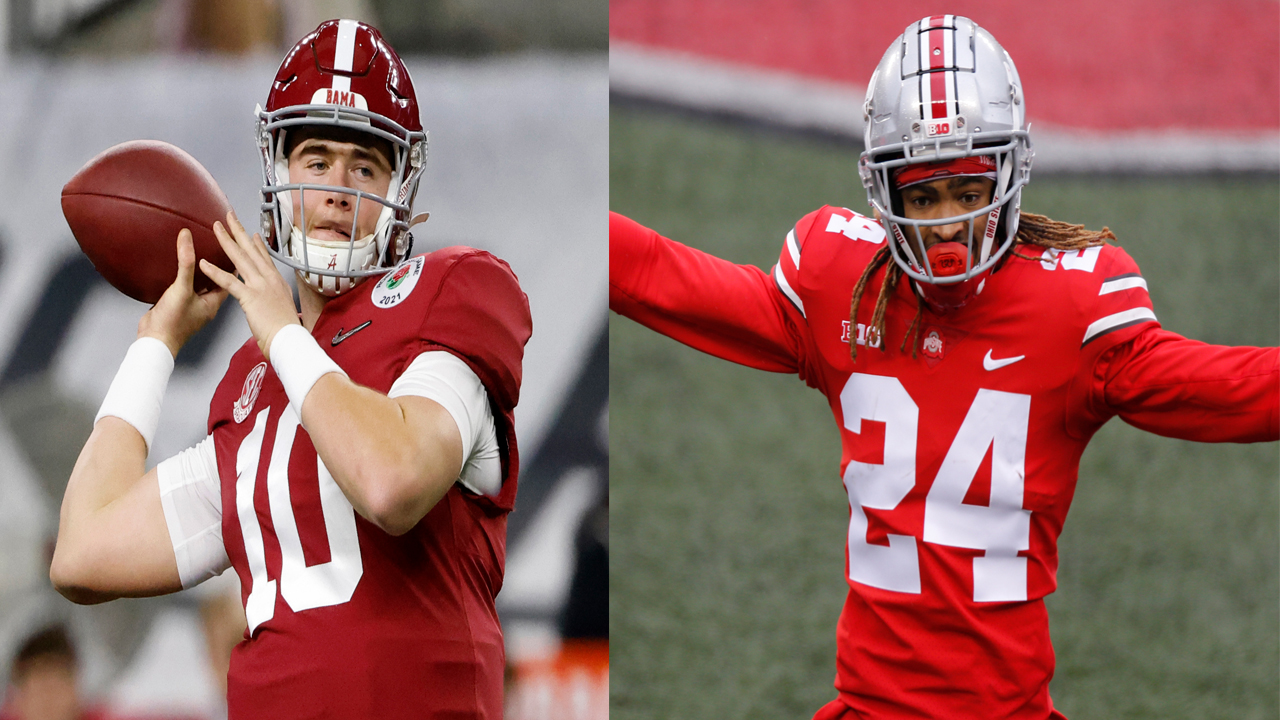 Alabama Crimson Tide QB Mac Jones and Ohio State Buckeyes cornerback Shaun Wade