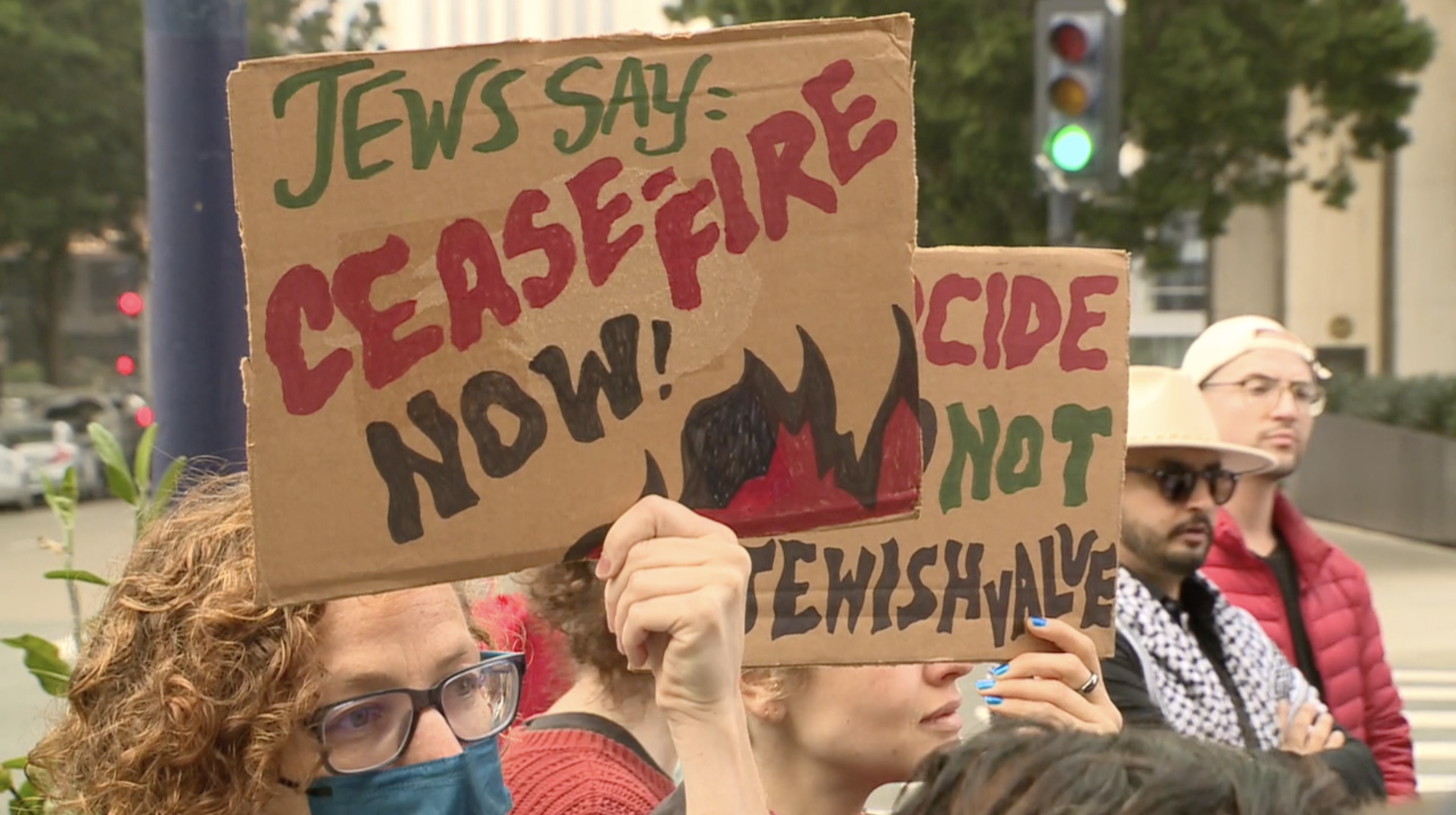 "Don't be a coward": Palestinian, Jewish demonstrators want lawmakers to endorse ceasefire