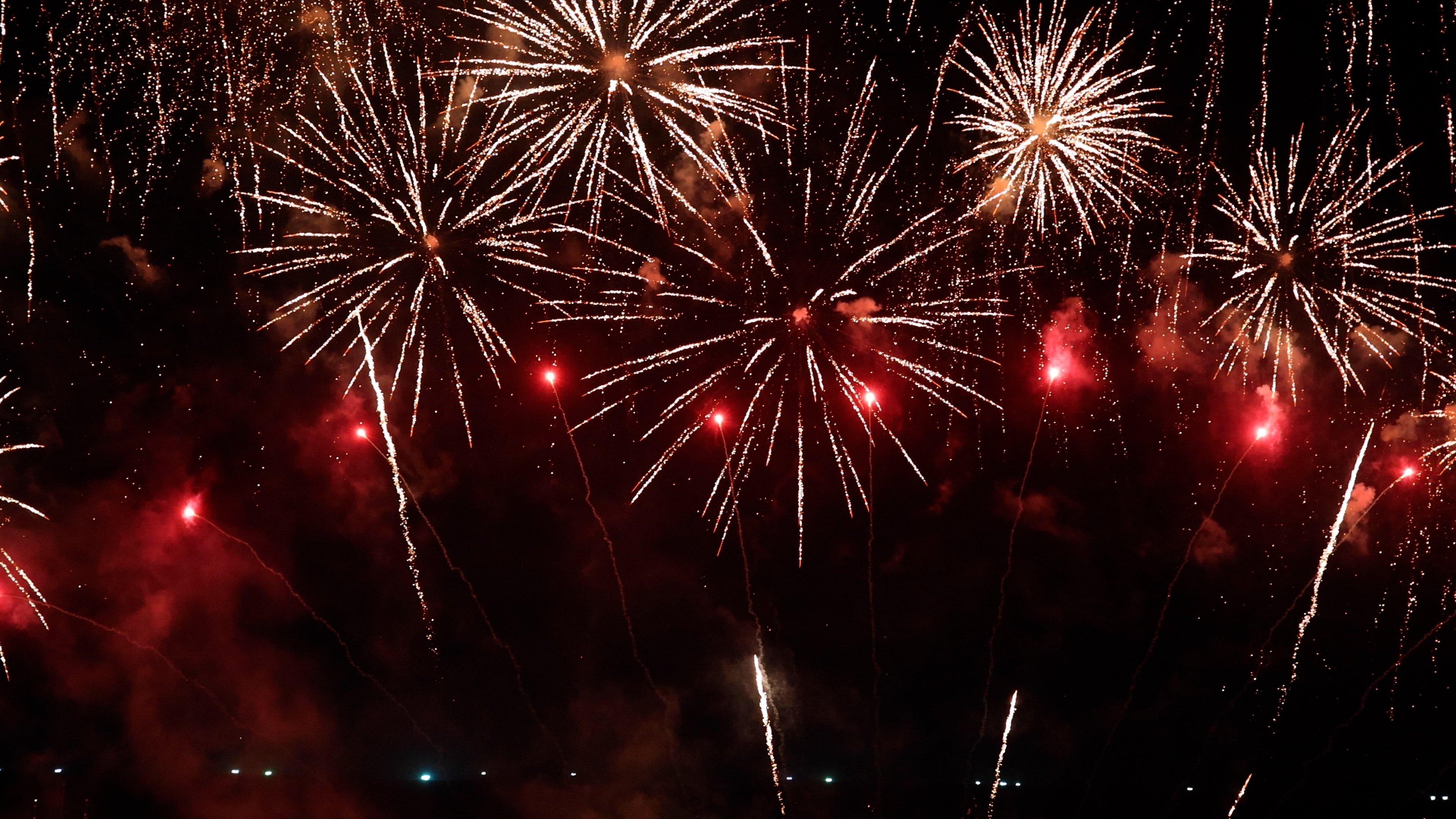 Photo of fireworks lighting up the sky.