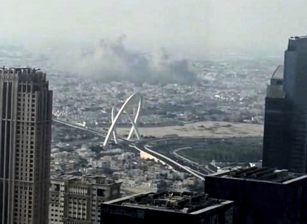 Smoke rises from an explosion, allegedly caused by an Israeli strike, in Doha, Qatar, on Tuesday, Sept. 9, 2025. 
