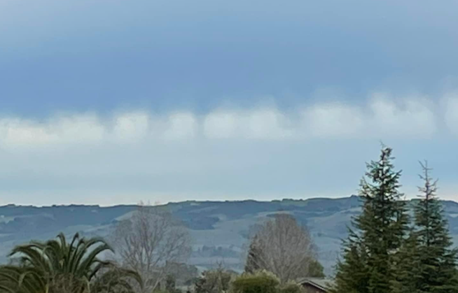 Virga clouds over Central Coast of California