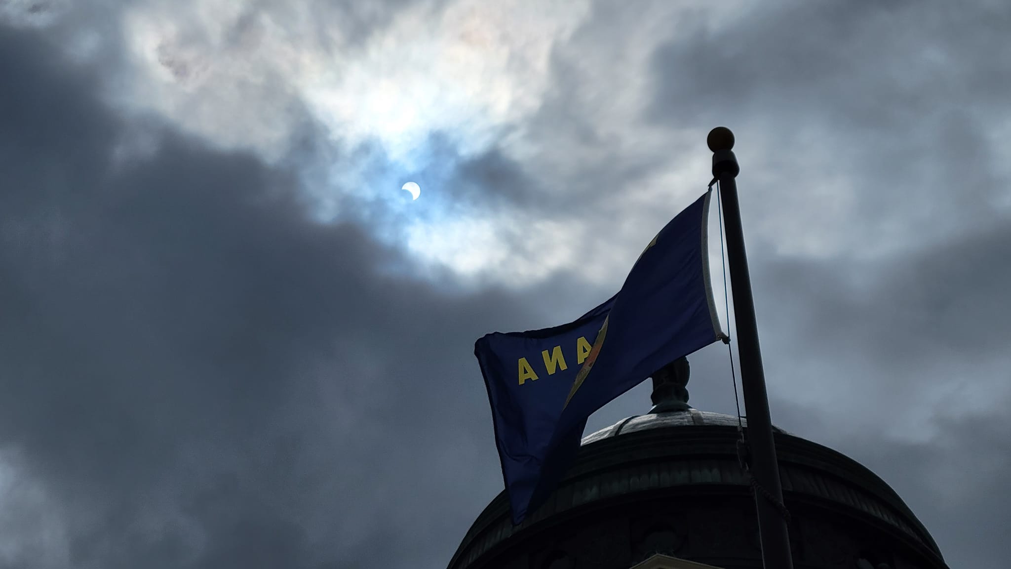 2024 solar eclipse as seen from Montana Capitol