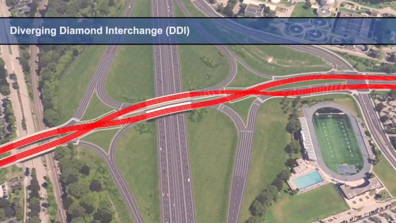 Diverging Diamond Interchange at Glades Road in Boca Raton