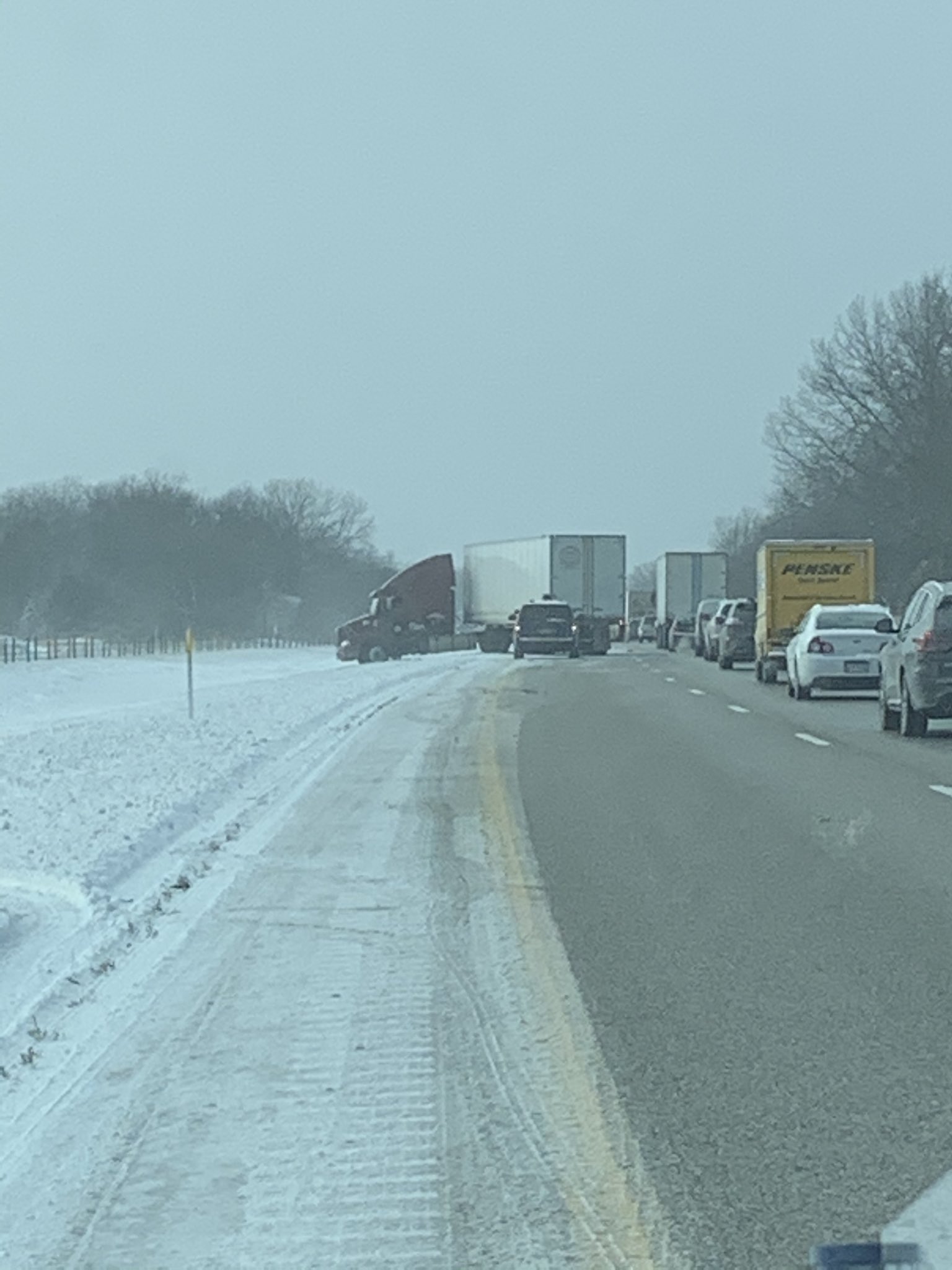 jack-knifed semi closes part of I-94