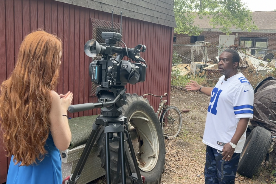 Ronald Morris shares his concerns about the trash left behind during demolition 