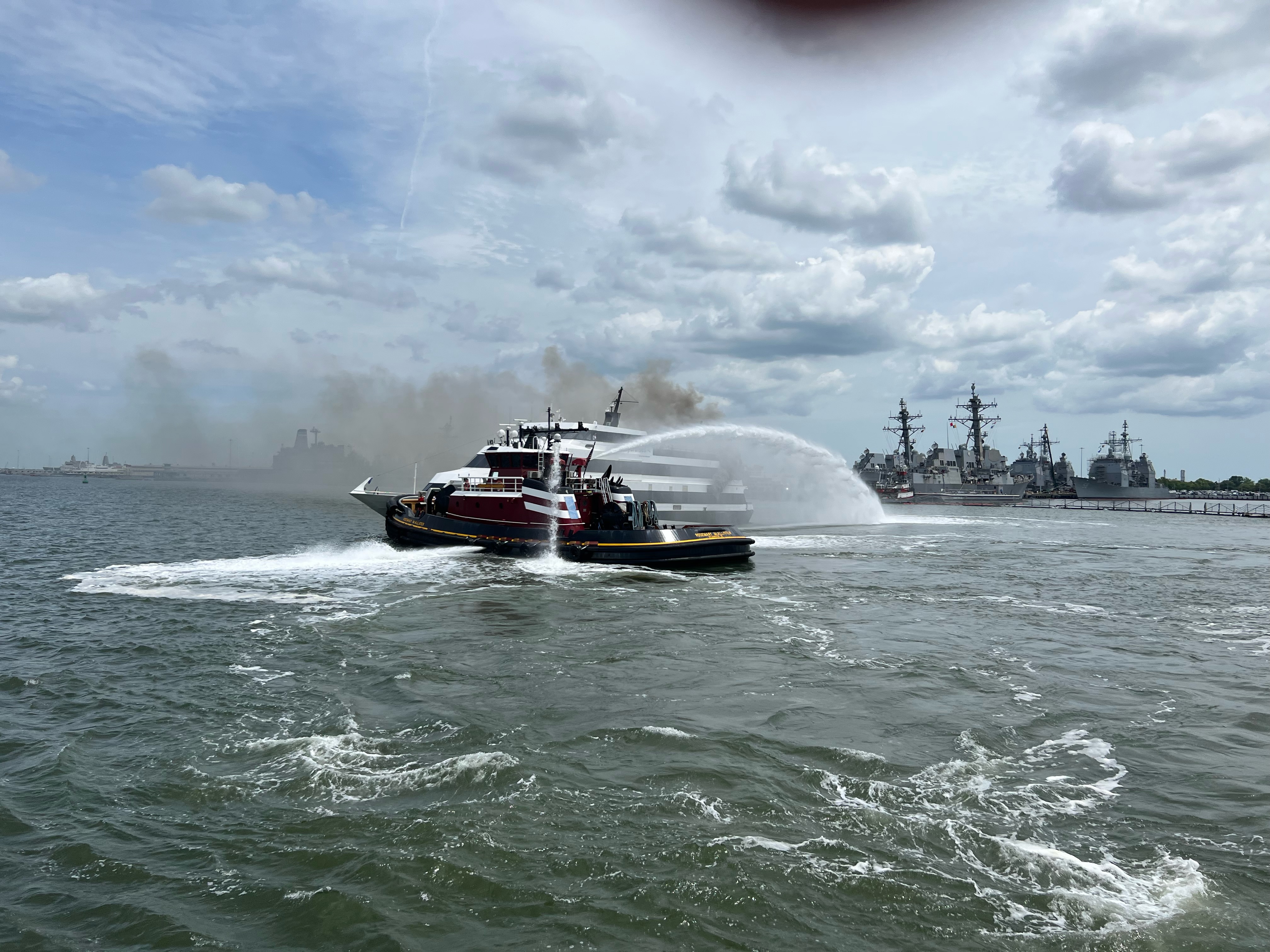 110 PASSENGERS EVACUATED AFTER SPIRIT OF NORFOLK CATCHES FIRE