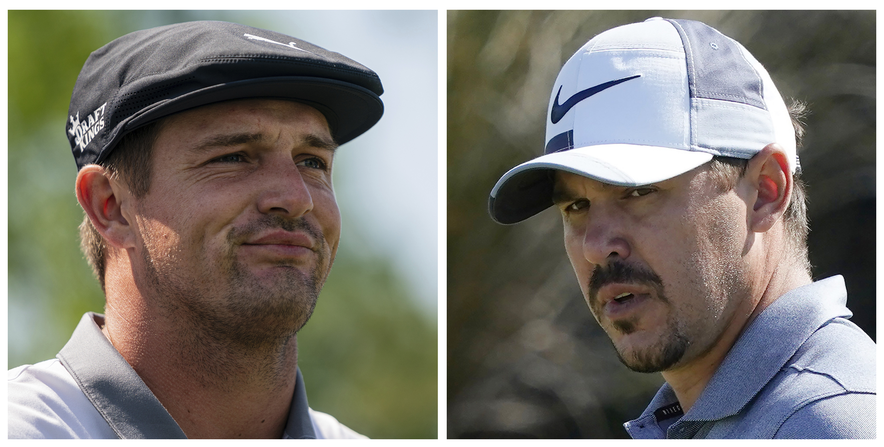 Bryson DeChambeau, Brooks Koepka split screen
