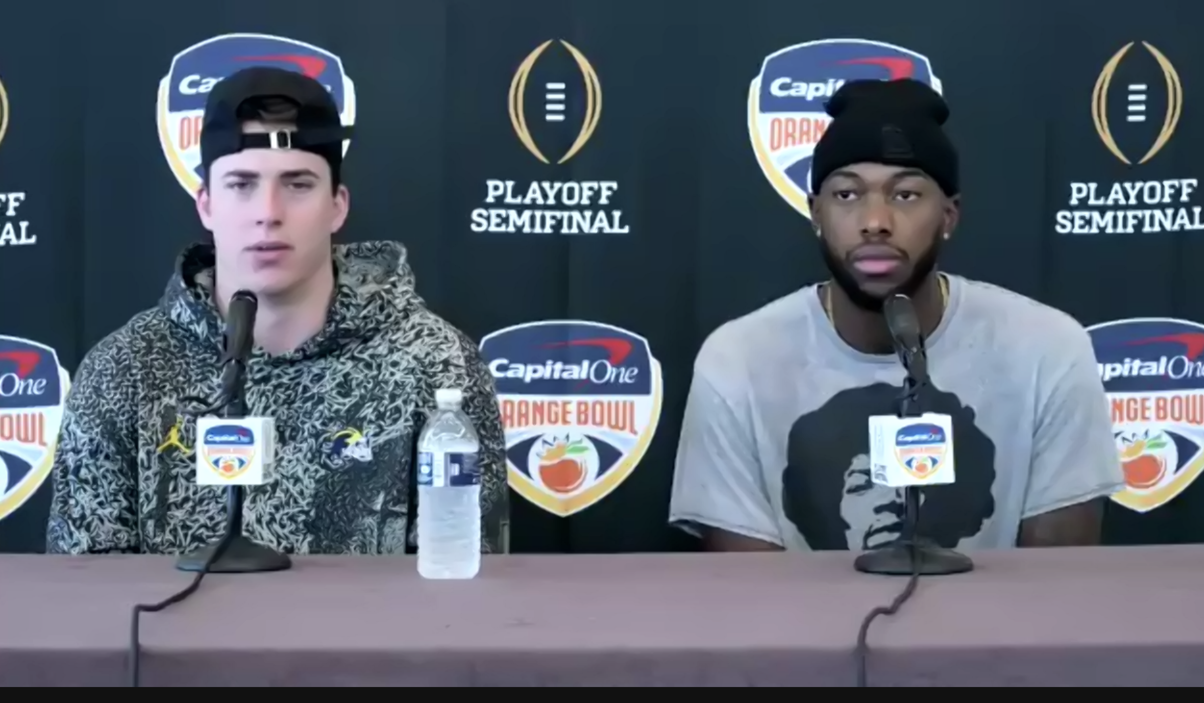 Michigan's Cade McNamara and Hassan Haskins talk at Orange Bowl media day