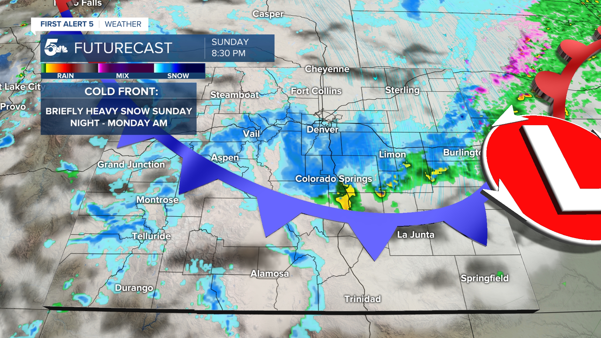 Heavy snow Sunday night with a fast moving and quickly strengthening low
