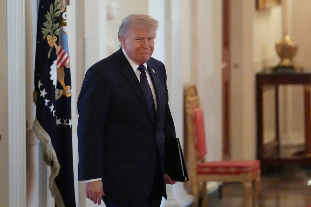 President Donald Trump in the East Room of the White House, Friday, May 22, 2026, in Washington. 