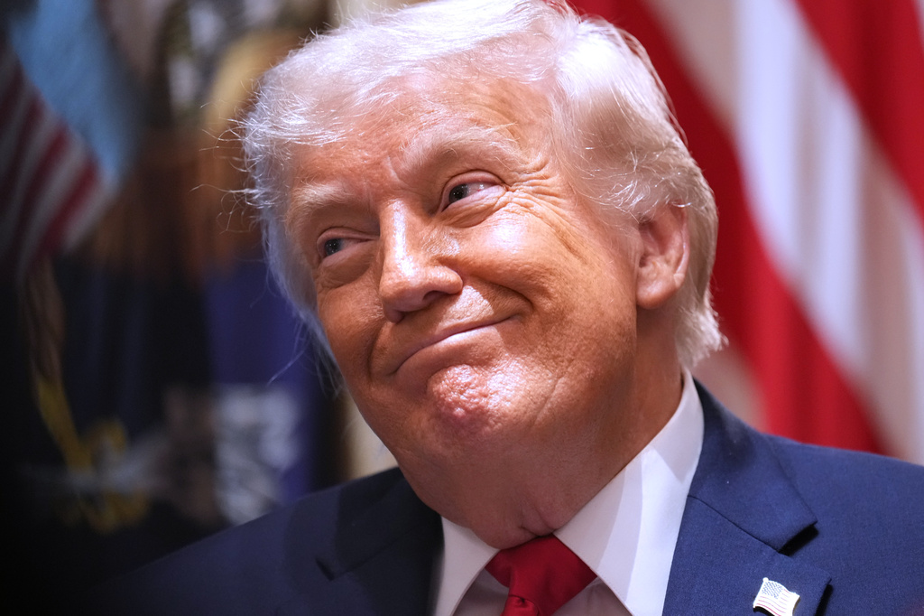 President Donald Trump listens during a Cabinet meeting at the White House, Wednesday, May 27, 2026, in Washington.