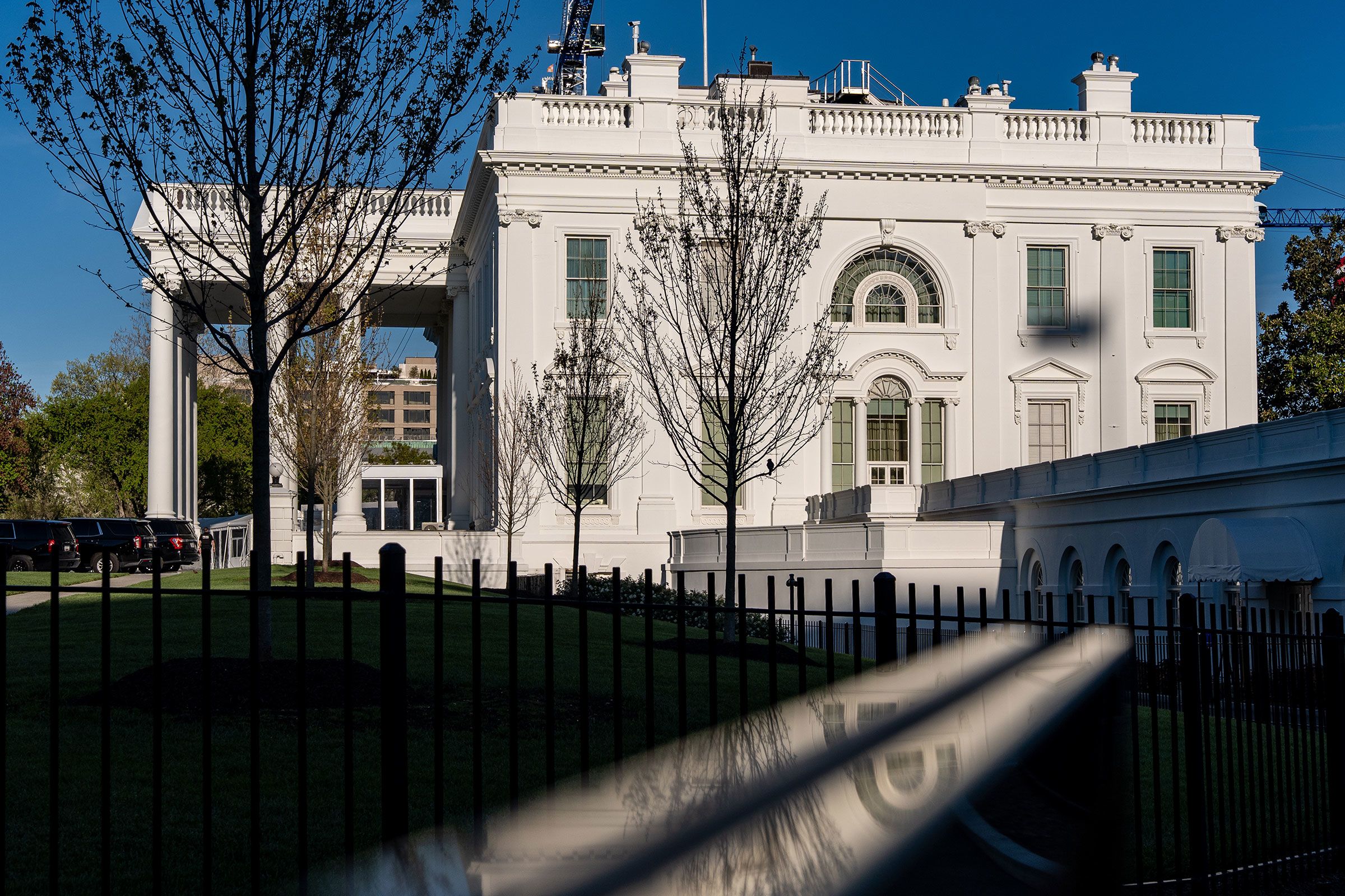 An exterior view of the White House is seen here on April 9.