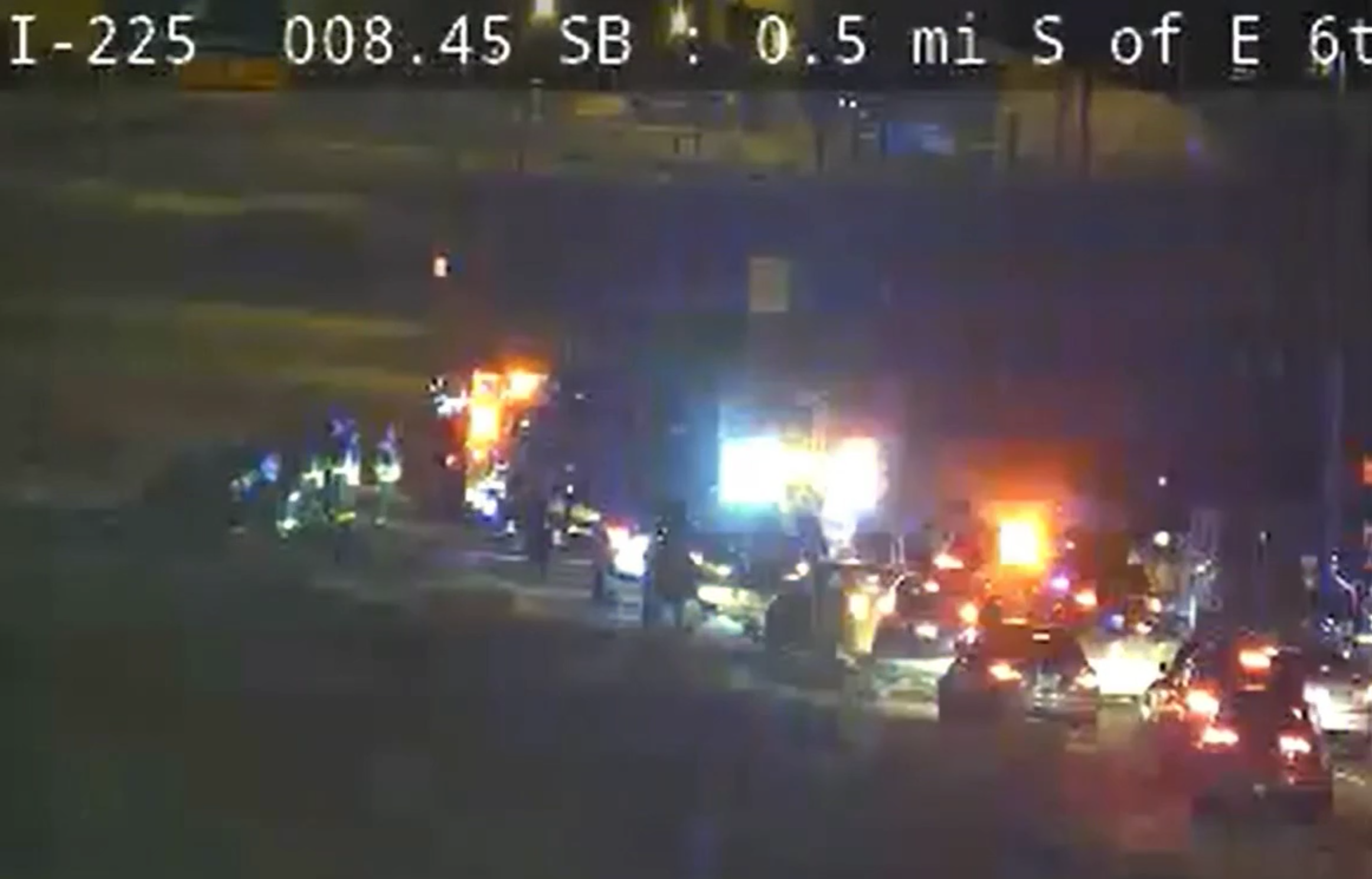 NB Interstate 225 closed at E. Alameda Avenue for rollover crash_Sept 28 2021