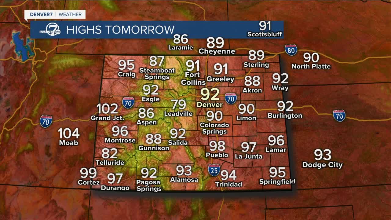 Highs on Sunday