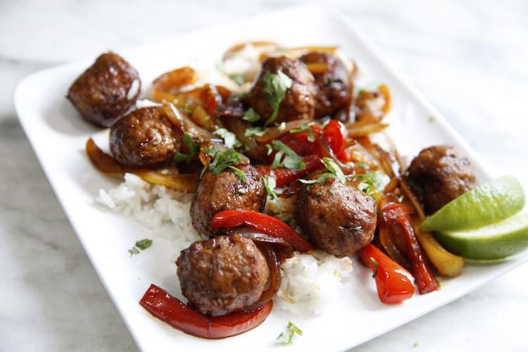 teriyaki-meatballs-plated-side