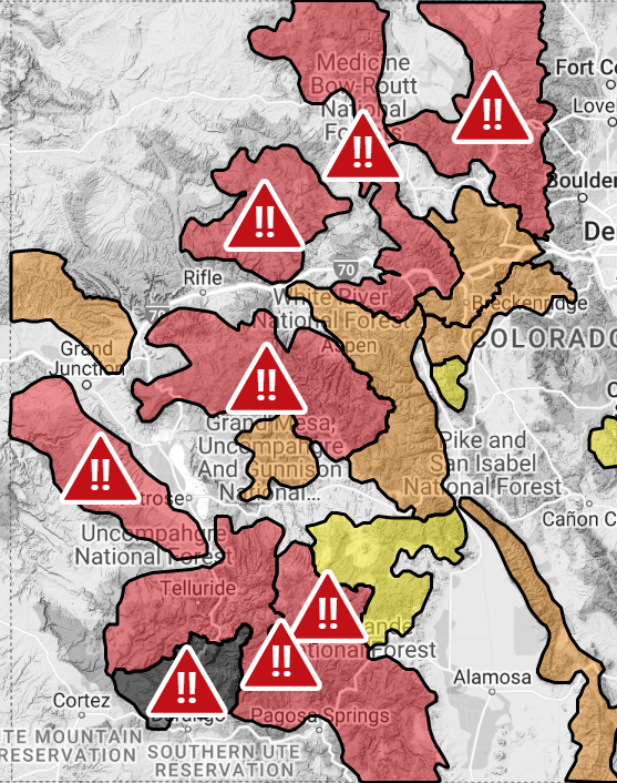 Several Colorado mountains under dangerous avalanche warnings coinciding with long holiday weekend