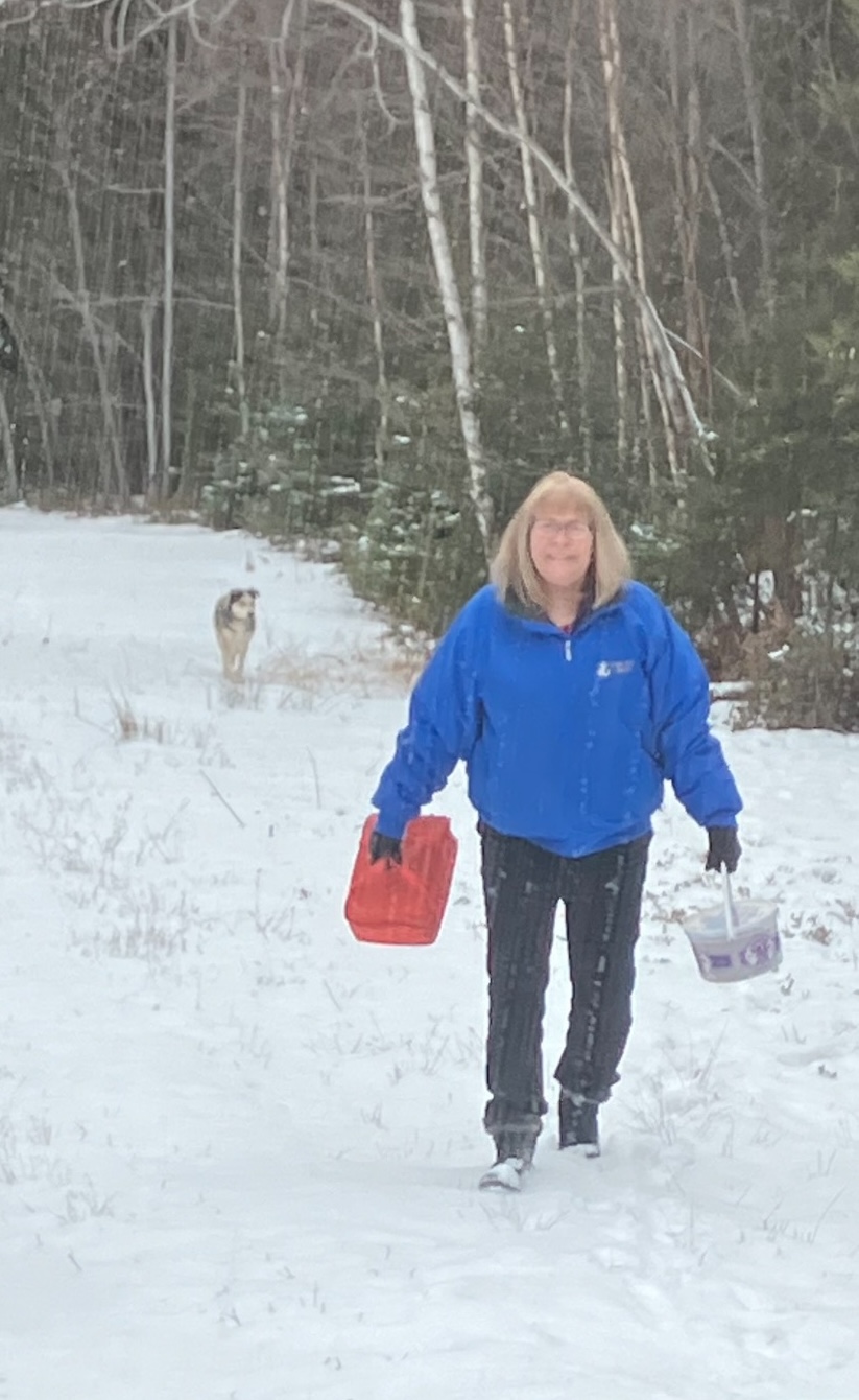 Deanna feeding Barley