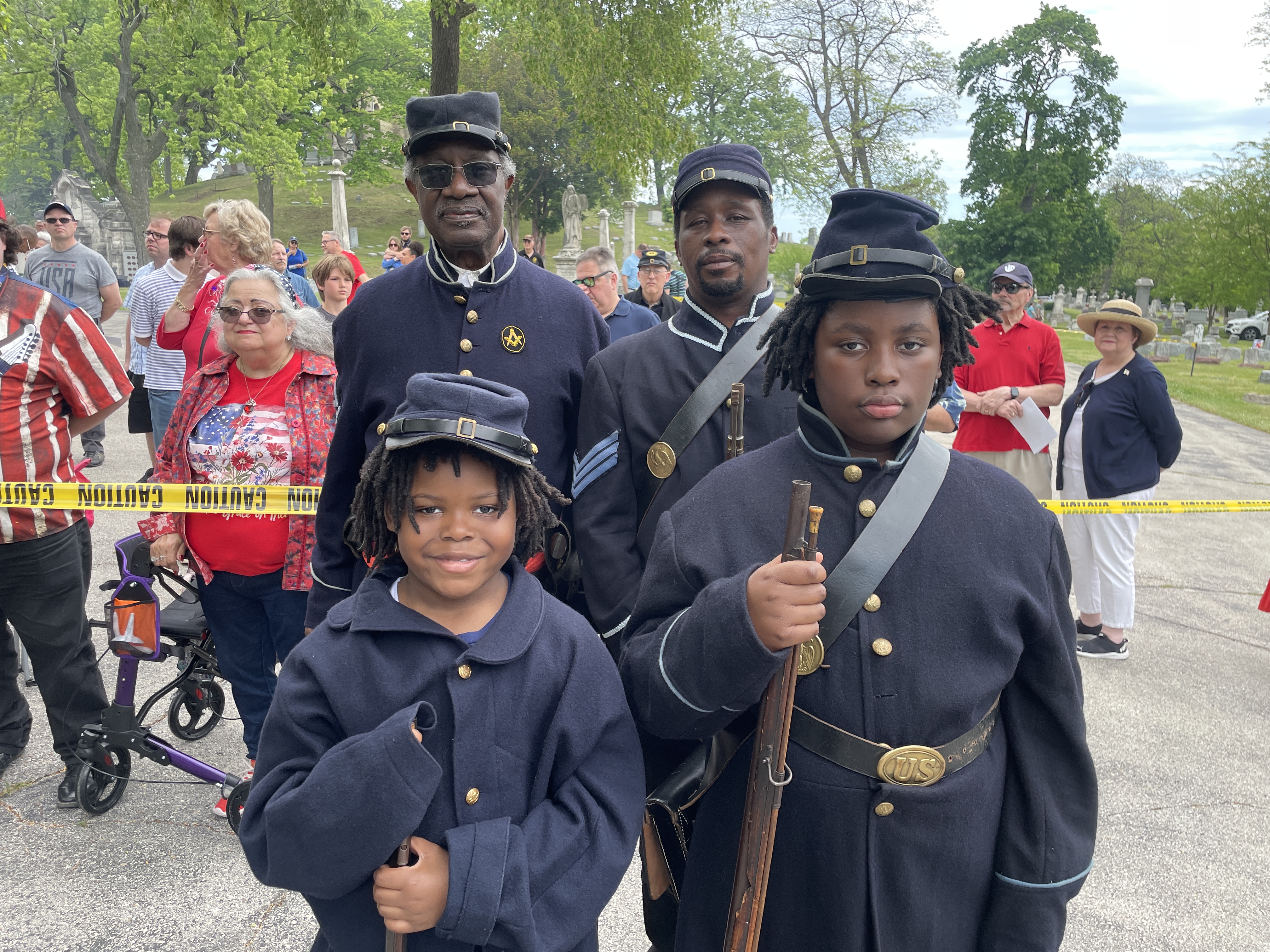 The ceremony paid tribute to veterans buried at the cemetery,