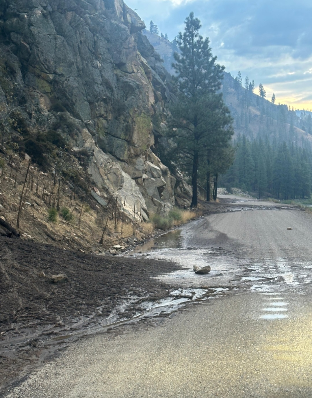 mud rock slides salmon-challis forest
