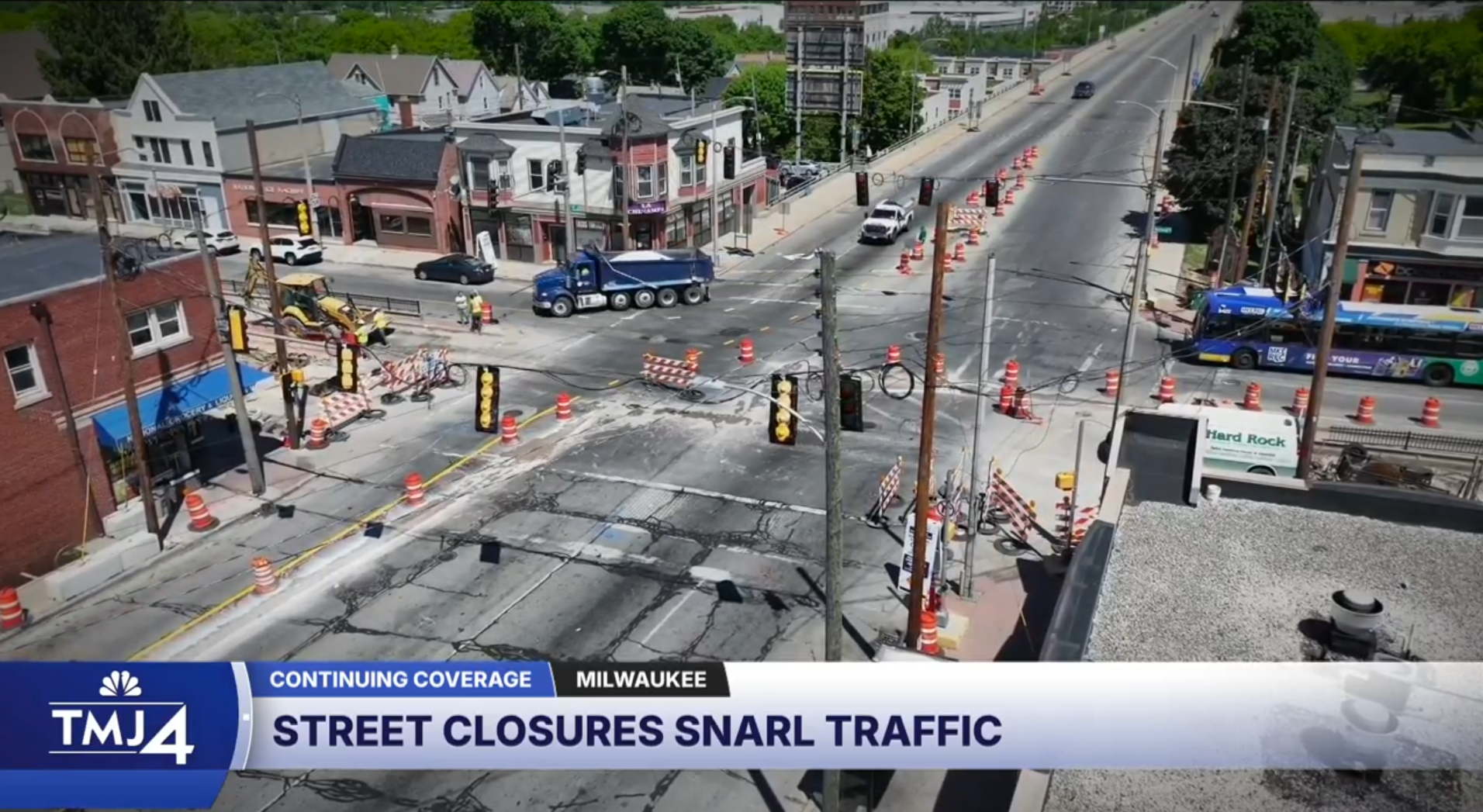 A view of road construction taking place in Milwaukee on Thursday, May 28, 2026.