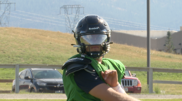 Glacier QB Jackson Presley at presley at practice, Kalispell