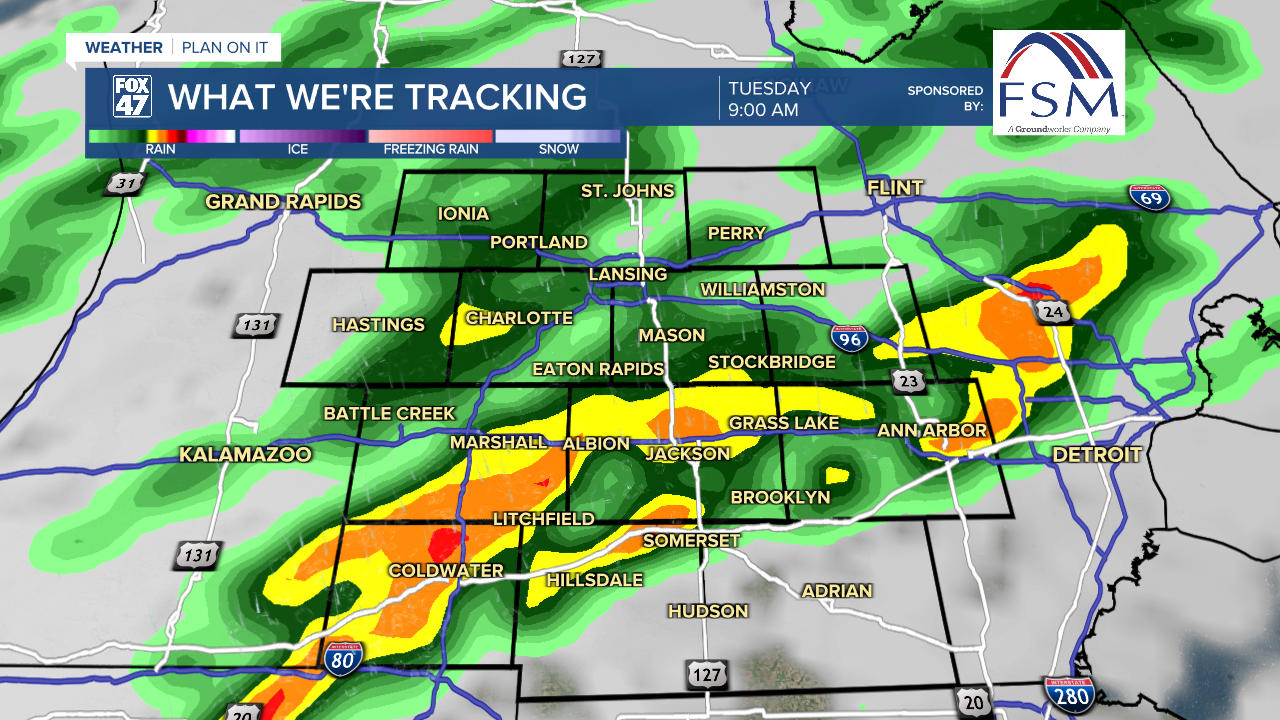 AM showers and thunder across our neighborhoods as the cold front advances through