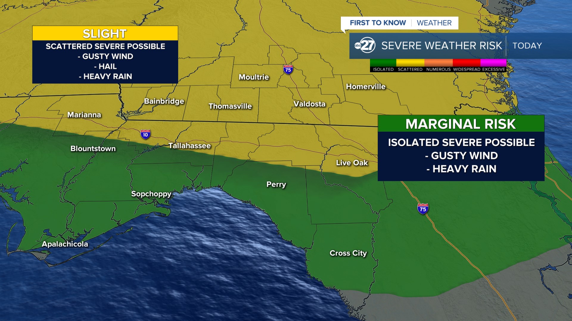 Gusty wind and hail expected to impact some areas Tuesday