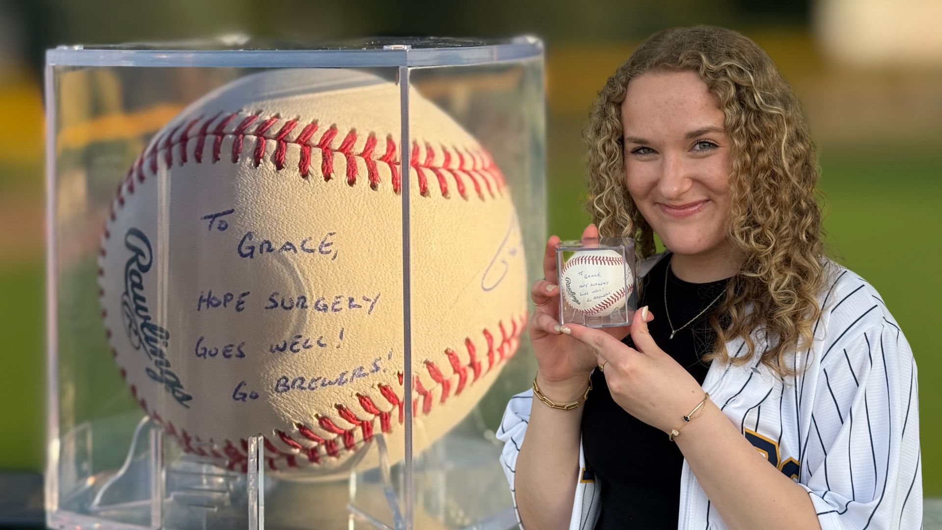 Grace Croft Yelich Signed Ball