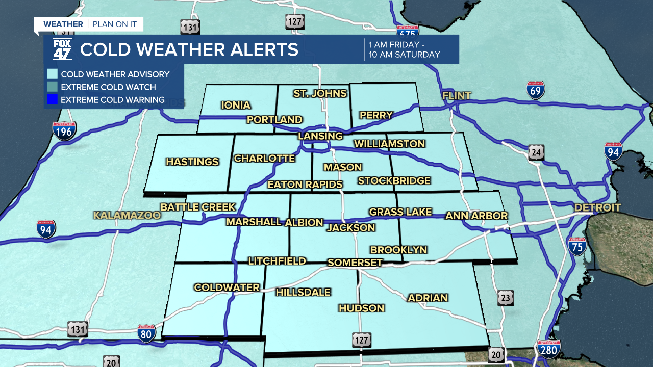 Cold Weather Advisory issued across all of our neighborhoods going into effect Thursday night