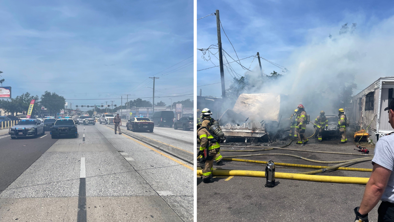 US-92 closed at North 46 Street in Tampa due to house fire: FHP