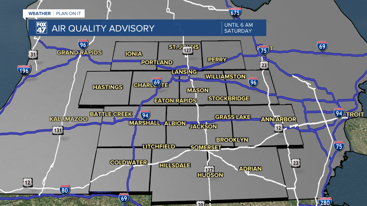Air Quality Advisory issued for state of Michigan