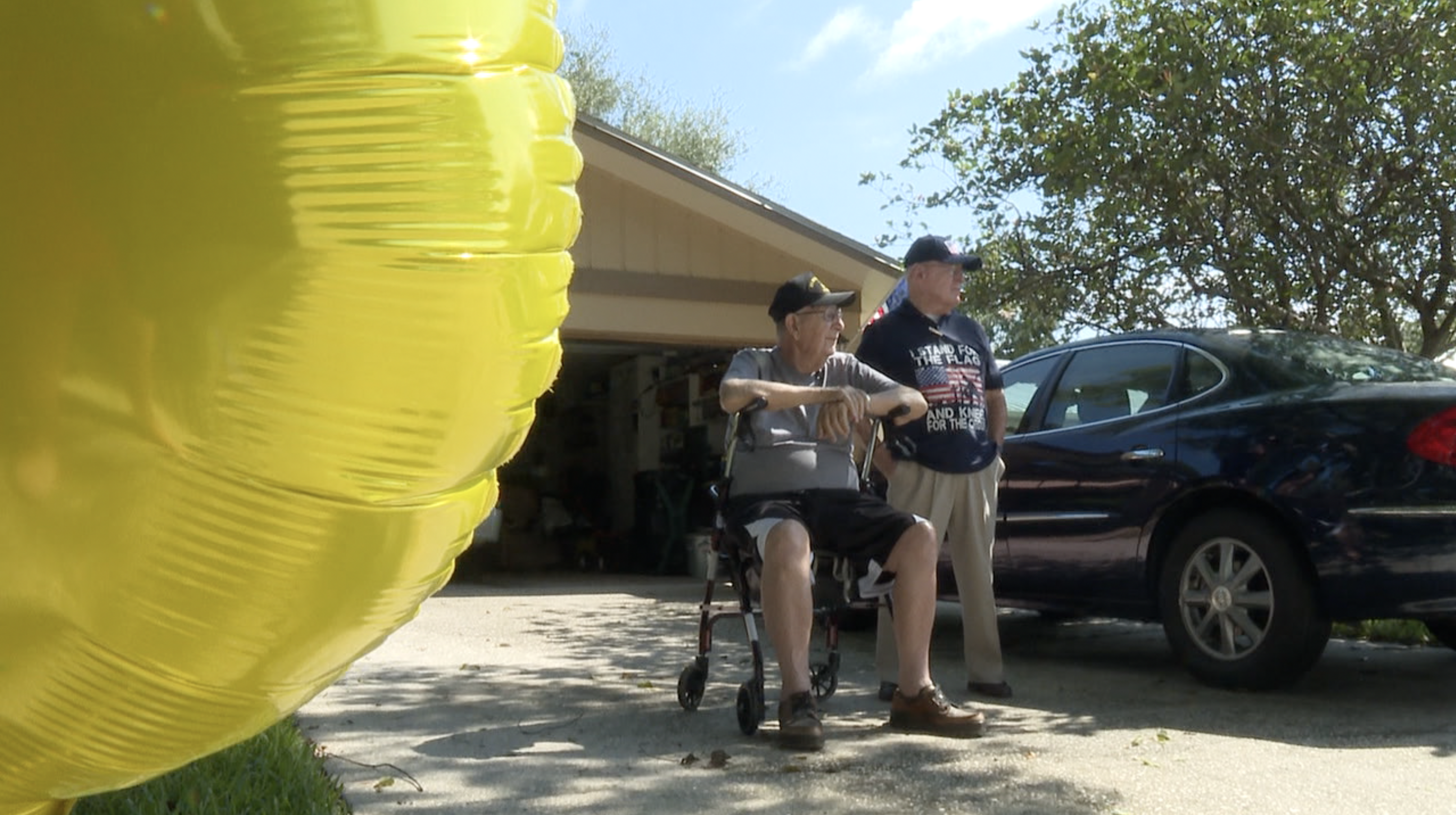 Harvey Huber watches as police honor him for his decades of service