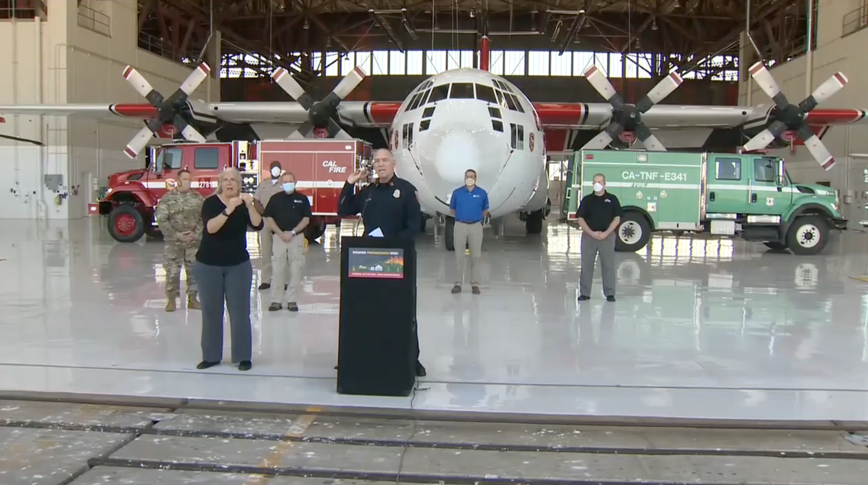 CalFire shows off new C-130 air tanker