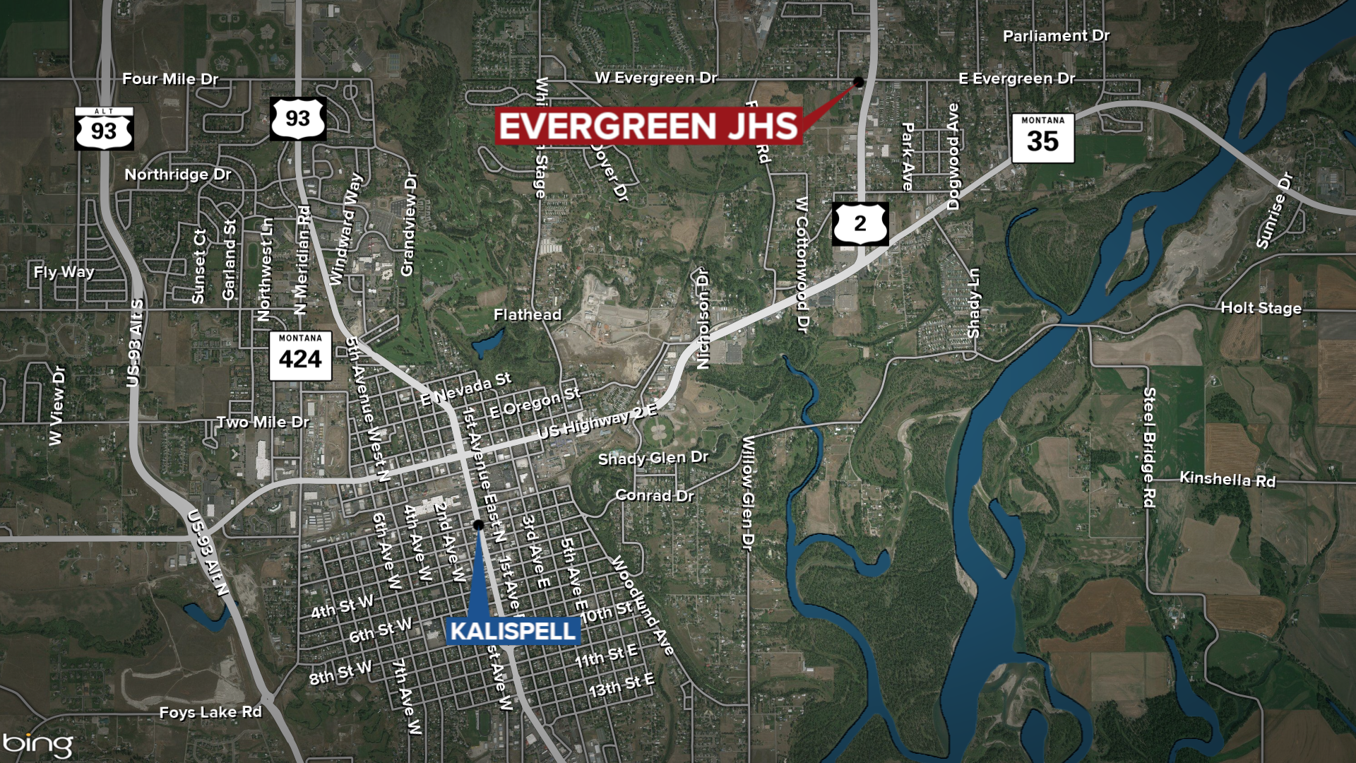 Evergreen JHS Lockdown Map