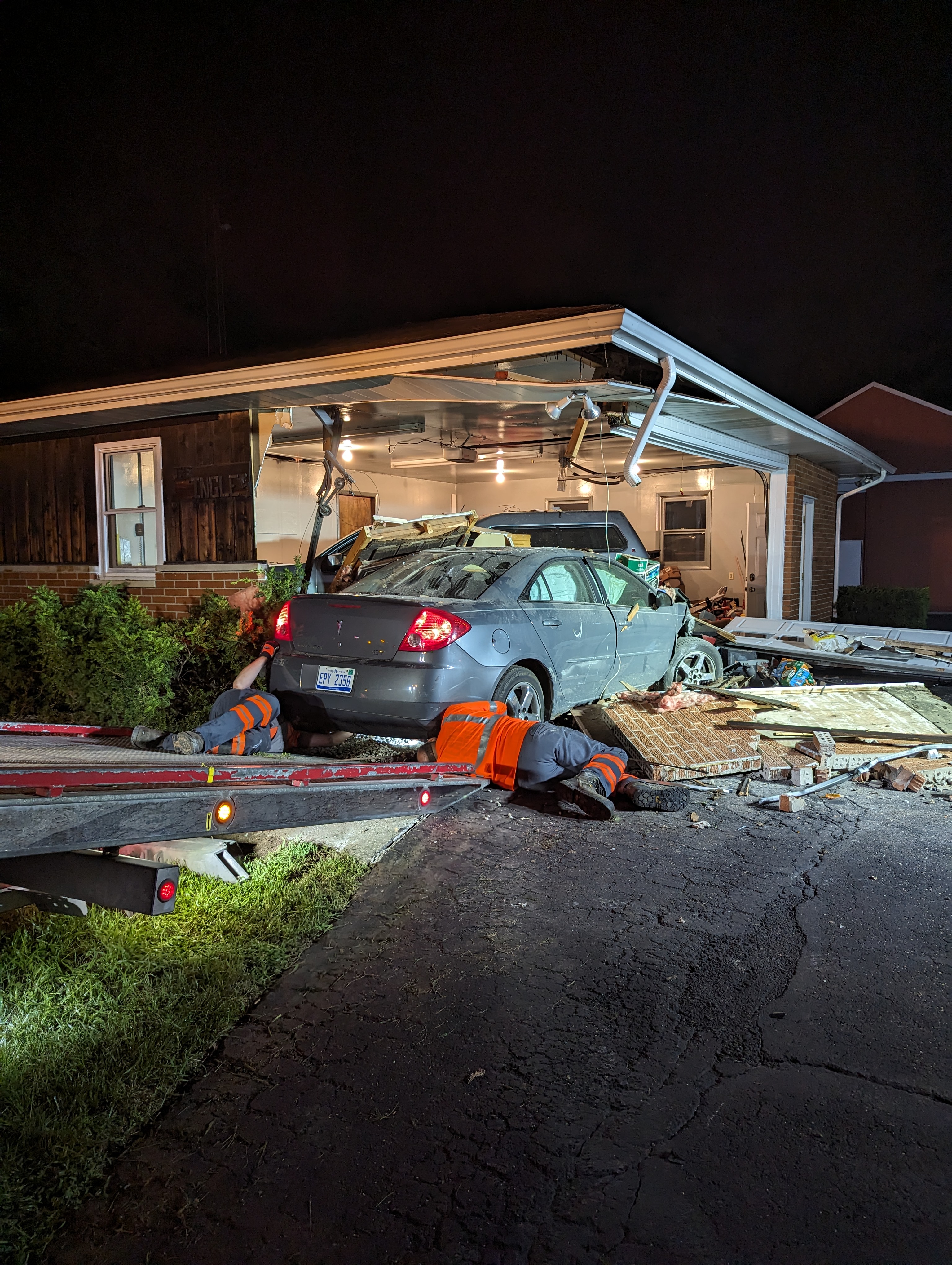 Milton Township car into house