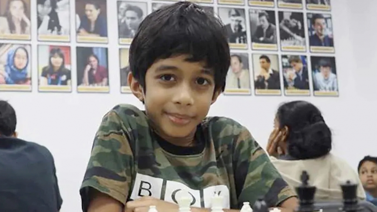 8-year-old chess player Ashwath Kaushik.