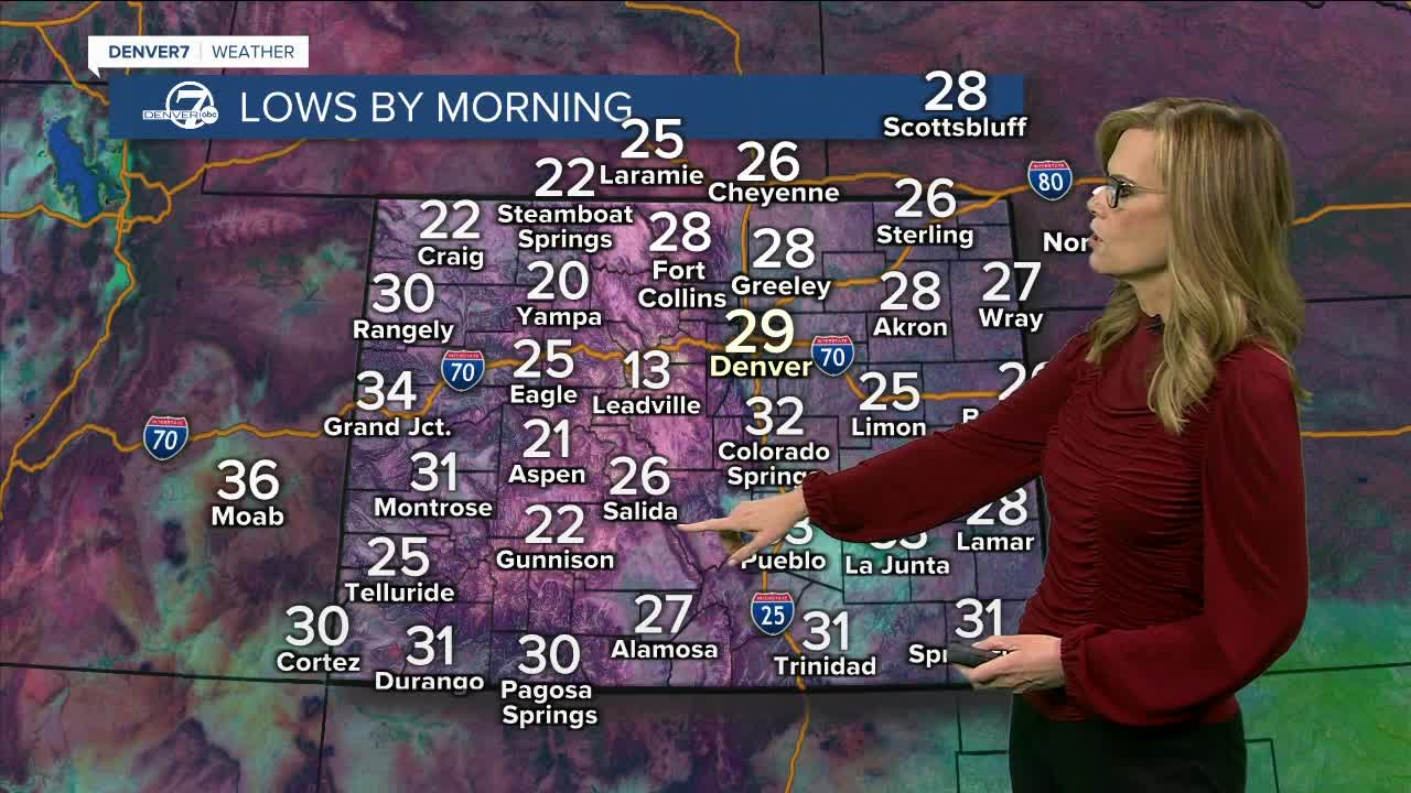 Lows by Sunday AM