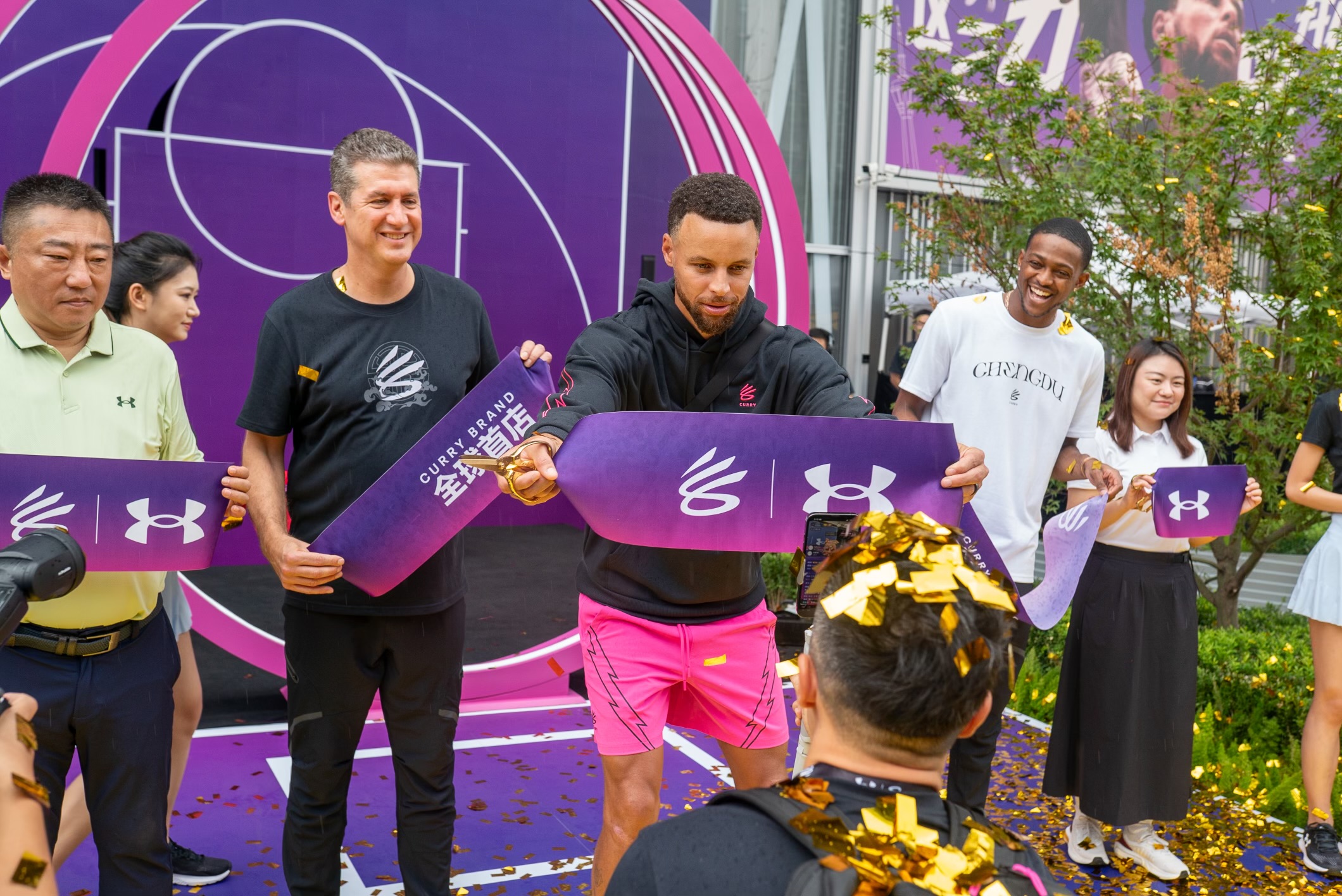 Steph Curry at the opening of Curry Brand House store in Chengdu, China