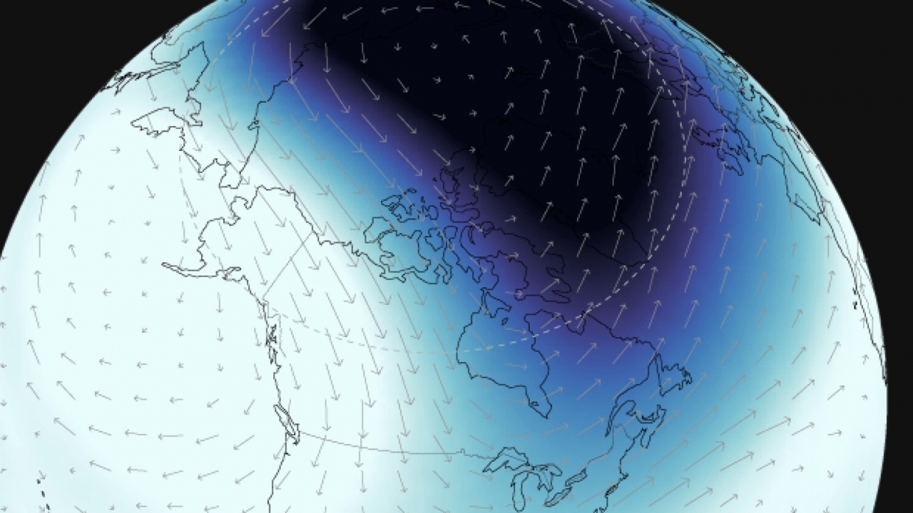 A graphical representation of the polar vortex