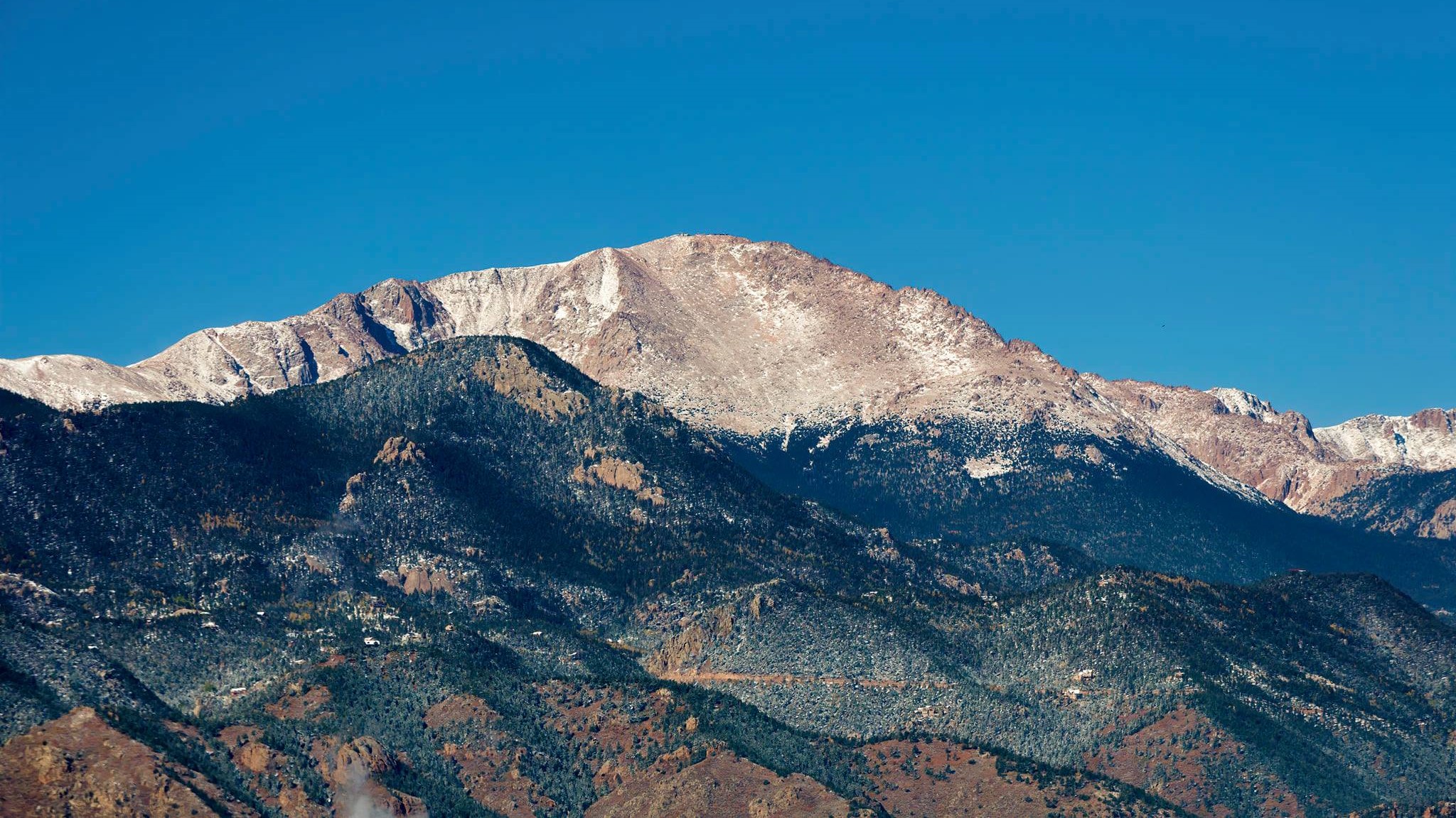 Dusting of snow on Pikes Peak