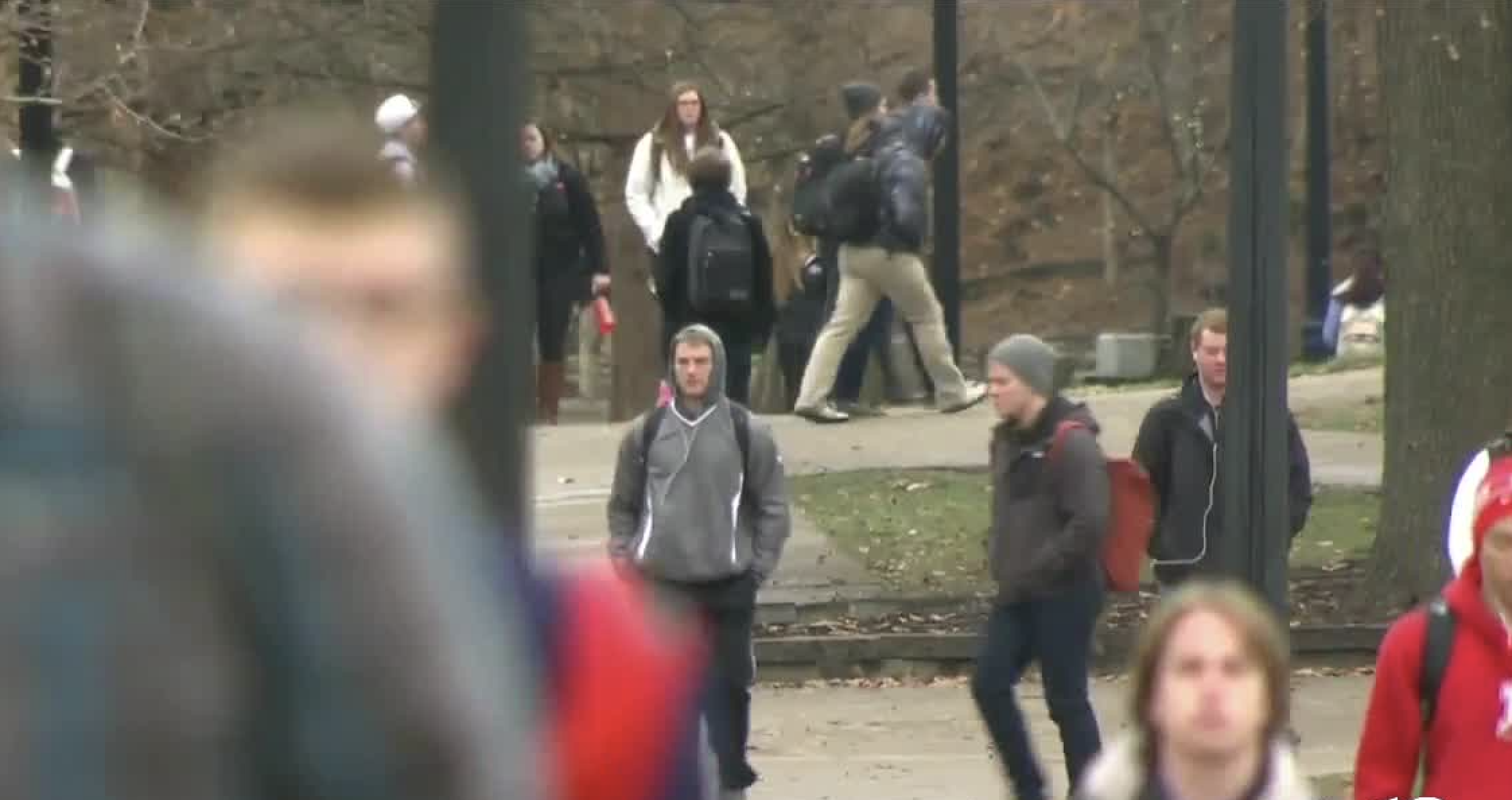 Students walk on campus