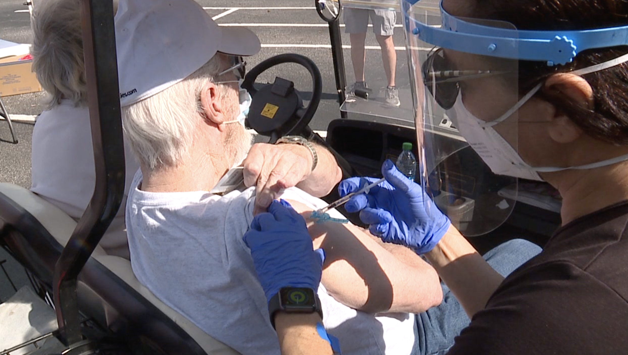 Vaccine in golf cart