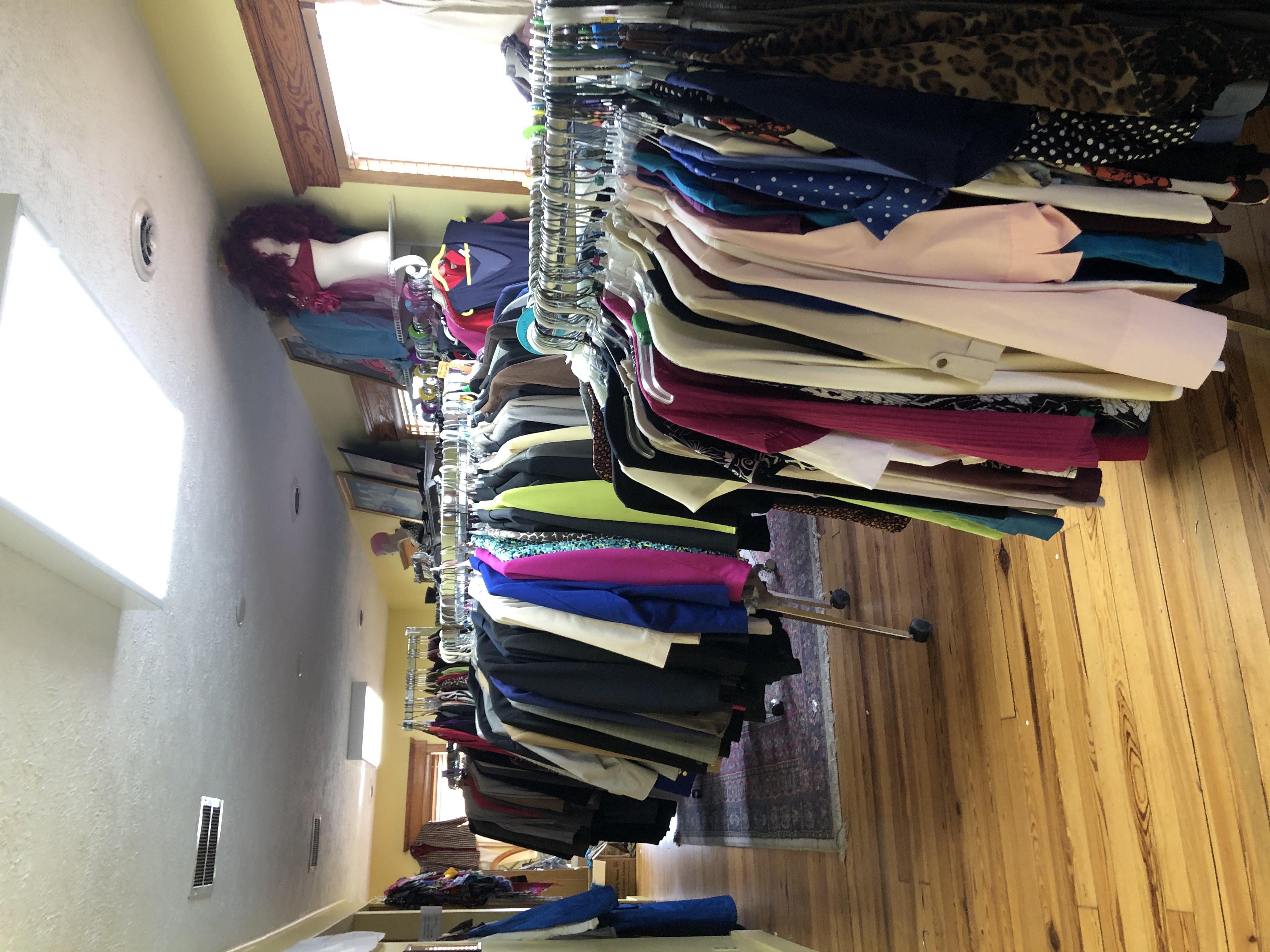 Clothes closet inside of Women's Center of Greater Lansing