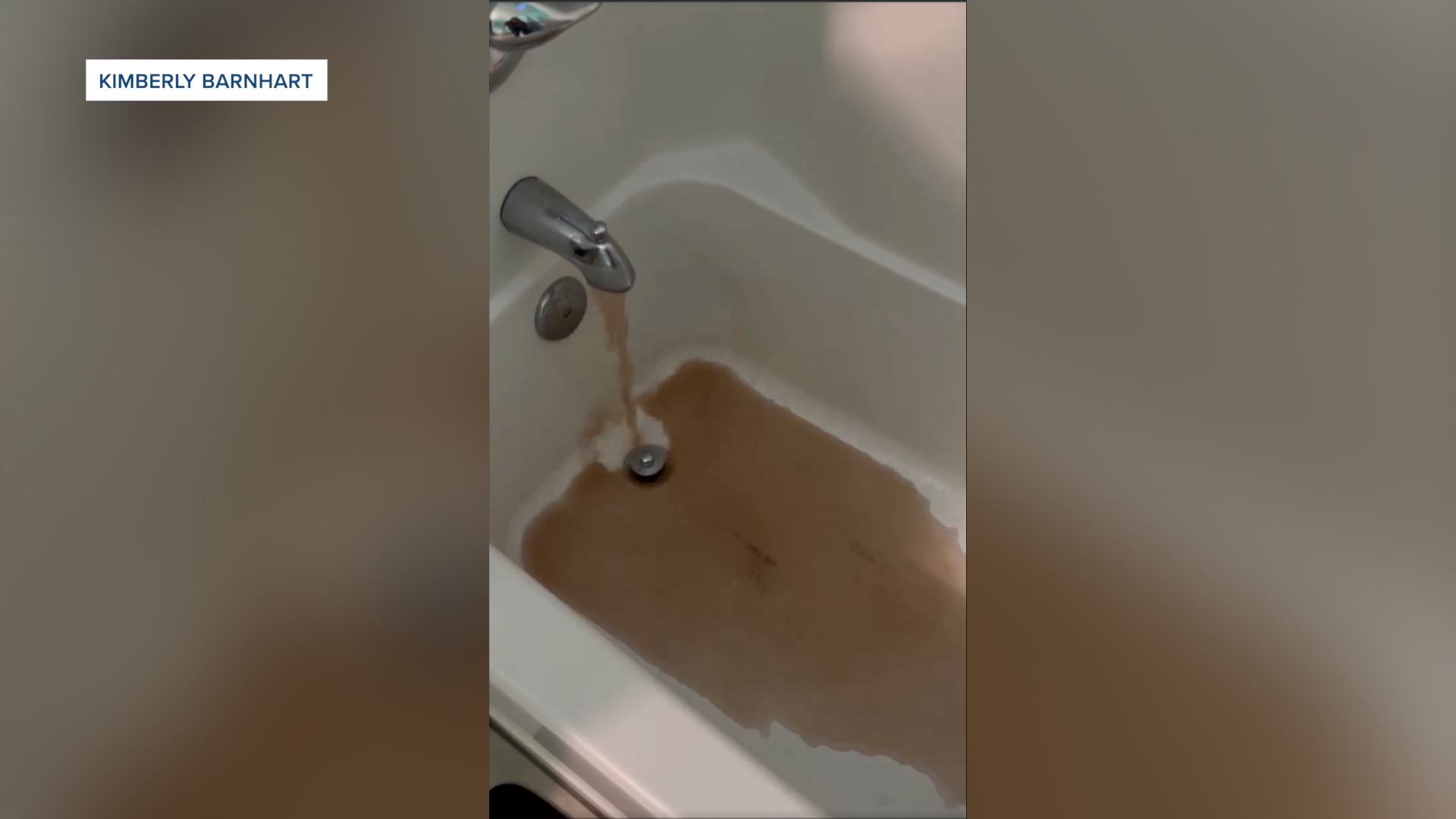 Discolored water coming out of the tub faucet 
